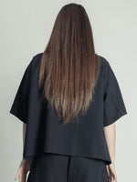 BLACK TOP WITH STITCHES IN COTTON,  TINA GIVENS - Kapade Shop