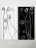 DESIGNS BY SONIA, CONCEPTUAL BLACK AND WHITE FLOWERS