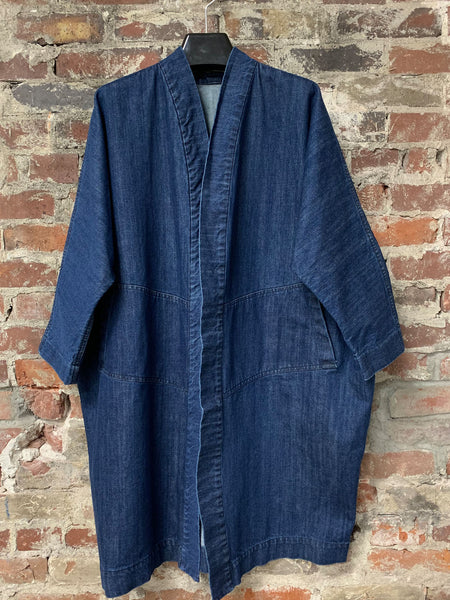 INDIGO BLUE DENIM KIMONO JACKET, ABLESIA - Kapade Shop