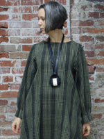 GREEN AND BLACK PLAID DRESS, WORLD OF CROW - Kapade Shop