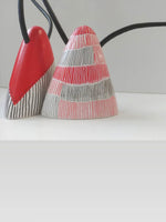 DESIGNS BY SONIA, RED AND BLACK LINES, TRIANGLE NECKLACE