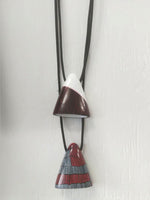 RED/BLACK/WHITE LINES, TRIANGLE NECKLACE, DESIGNS BY SONIA