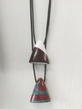RED/BLACK/WHITE TRIANGLE NECKLACE, DESIGNS BY SONIA