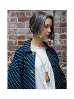 BURNT WOOD AND JAPANESE LINEN NECKLACE, DESIGNS BY SONIA - Kapade Shop