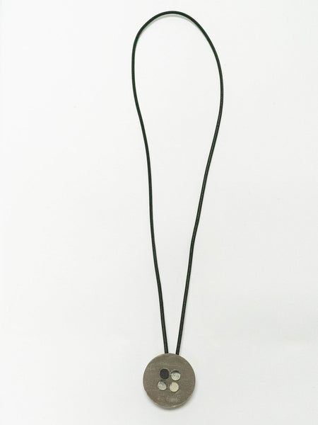 GREY, BLACK AND WHITE, DISTRESSED ART, NECKLACE, DESIGNS BY SONIA - Kapade Shop