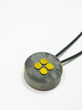 GREY, BLACK AND YELLOW, DISTRESSED ART, NECKLACE, DESIGNS BY SONIA - Kapade Shop