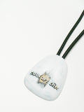 WHITE AND BLACK, DISTRESSED ART, NECKLACE, DESIGNS BY SONIA - Kapade Shop