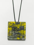 YELLOW, GREY AND, BLACK DISTRESSED ART, NECKLACE, DESIGNS BY SONIA - Kapade Shop