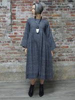 BLACK HAND-SPUN HANDWOVEN TEXTURED DRESS, WORLD OF CROW - Kapade Shop