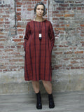 RED AND BLACK PLAID DRESS, WORLD OF CROW - Kapade Shop