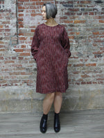RED, BLACK AND WHITE LAID SHORT DRESS/TUNIC, WORLD OF CROW - Kapade Shop
