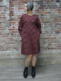 RED, BLACK AND WHITE LAID SHORT DRESS/TUNIC, WORLD OF CROW - Kapade Shop