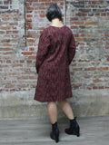 RED, BLACK AND WHITE LAID SHORT DRESS/TUNIC, WORLD OF CROW - Kapade Shop