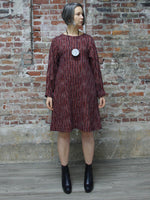 RED, BLACK AND WHITE LAID SHORT DRESS/TUNIC, WORLD OF CROW - Kapade Shop
