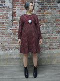 RED, BLACK AND WHITE LAID SHORT DRESS/TUNIC, WORLD OF CROW - Kapade Shop
